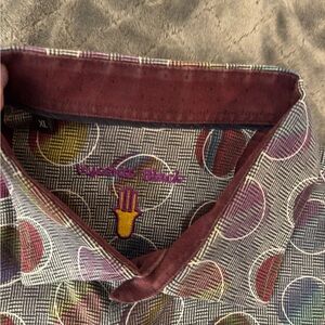 Vibrant Black Multicolor Dress Shirt by Versace